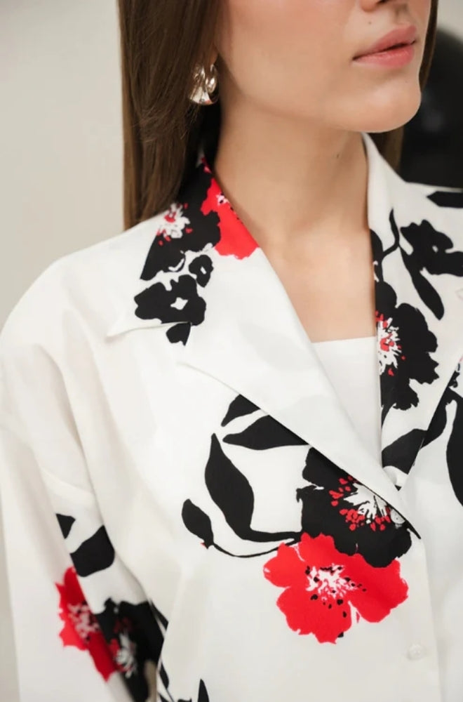 Lulusar - 2PC Unstitched Shamooz Silk Printed Shirt and Trouser - ES1108
