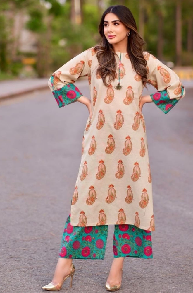 Urge 2PC Unstitched Lawn Printed Shirt with Printed Trousers - ES1064
