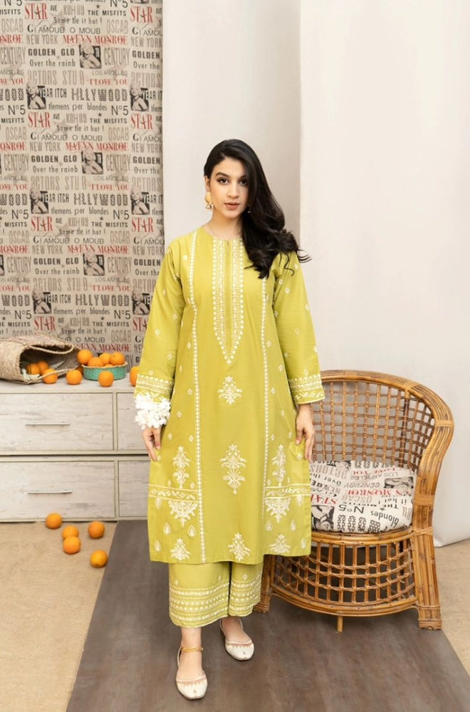 URGE - 3PC Unstitched Dhanak Embroidered Shirt with Digital Printed Shawl and Embroidered Trouser- ES1205