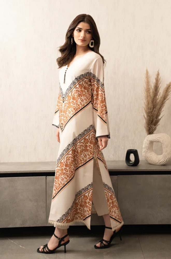 Lulusar - 2PC Unstitched Shamooz Silk Printed Shirt and Trouser - ES1110