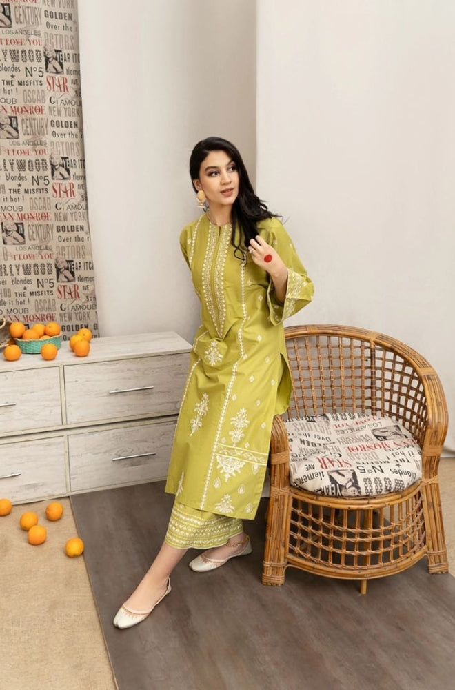 URGE - 3PC Unstitched Dhanak Embroidered Shirt with Digital Printed Shawl and Embroidered Trouser- ES1205