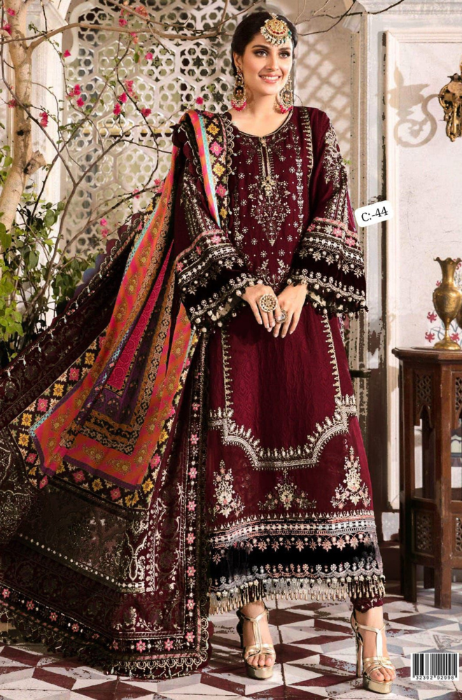 MARIA B - 3PC Unstitched Embroidery Wedding Dress - ES 2049