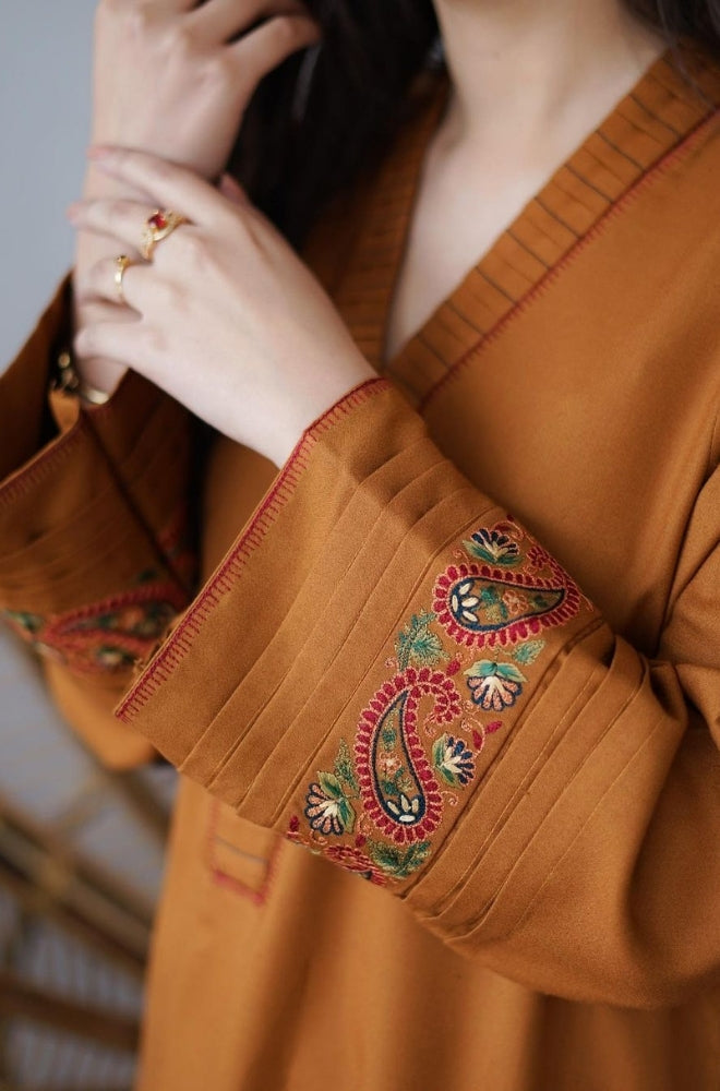 Aisling - 3PC Unstitched Dhanak Embroidered Shirt with Embroidered Dupatta and Trouser - ES1191