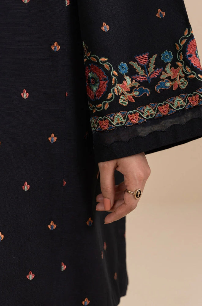 Sapphire - 3PC Unstitched Khaddar Embroidered Front with Digital Printed Shawl and Plain Trouser - ES1217