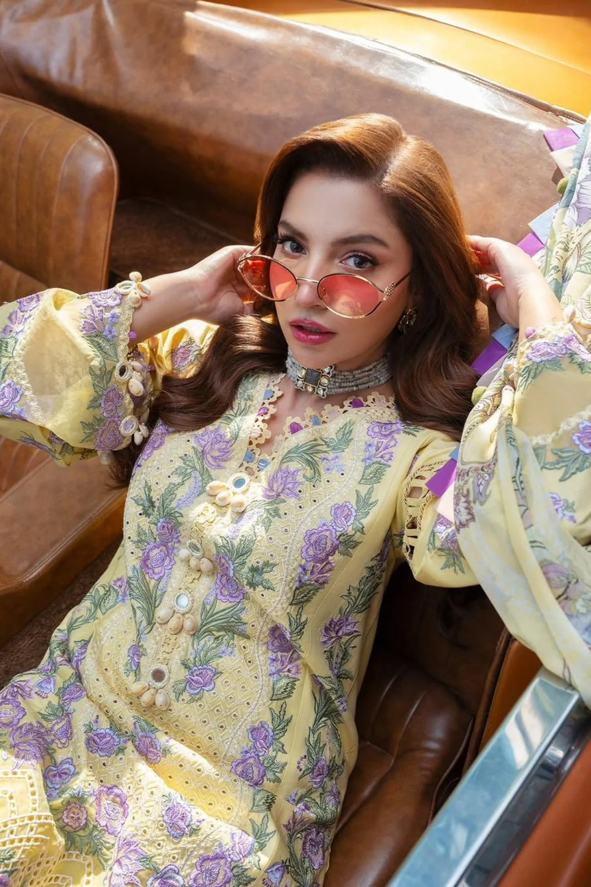 Jade - 3PC Unstitched Lawn Embroidered Shirt with Slub Munar Digital Printed Dupatta and Trouser - ES 2235