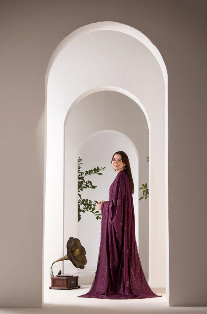 Sobia Nazir - 3PC Unstitched Dhanak Embroidered Shirt with Embroidered Dhanak Shawl - ES1229