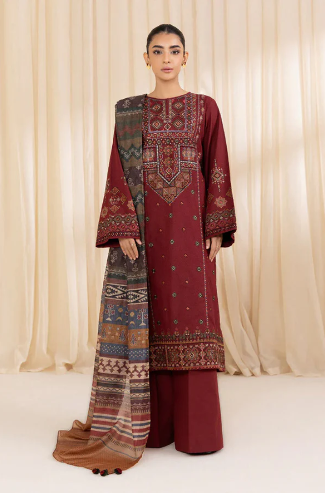 Sapphire - Embroidered Dhanak Unstitched 3PC Set - ES1761