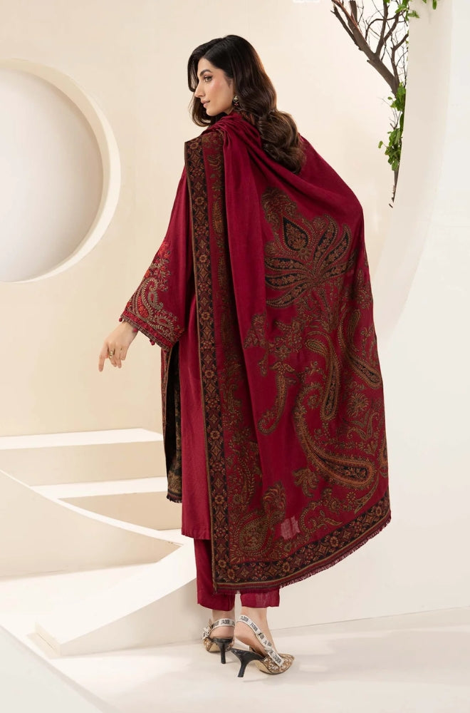 Maria B - Lawn 3PC Unstitched Embroidered Shirt with Embroidered Chiffon Dupatta - ES1235