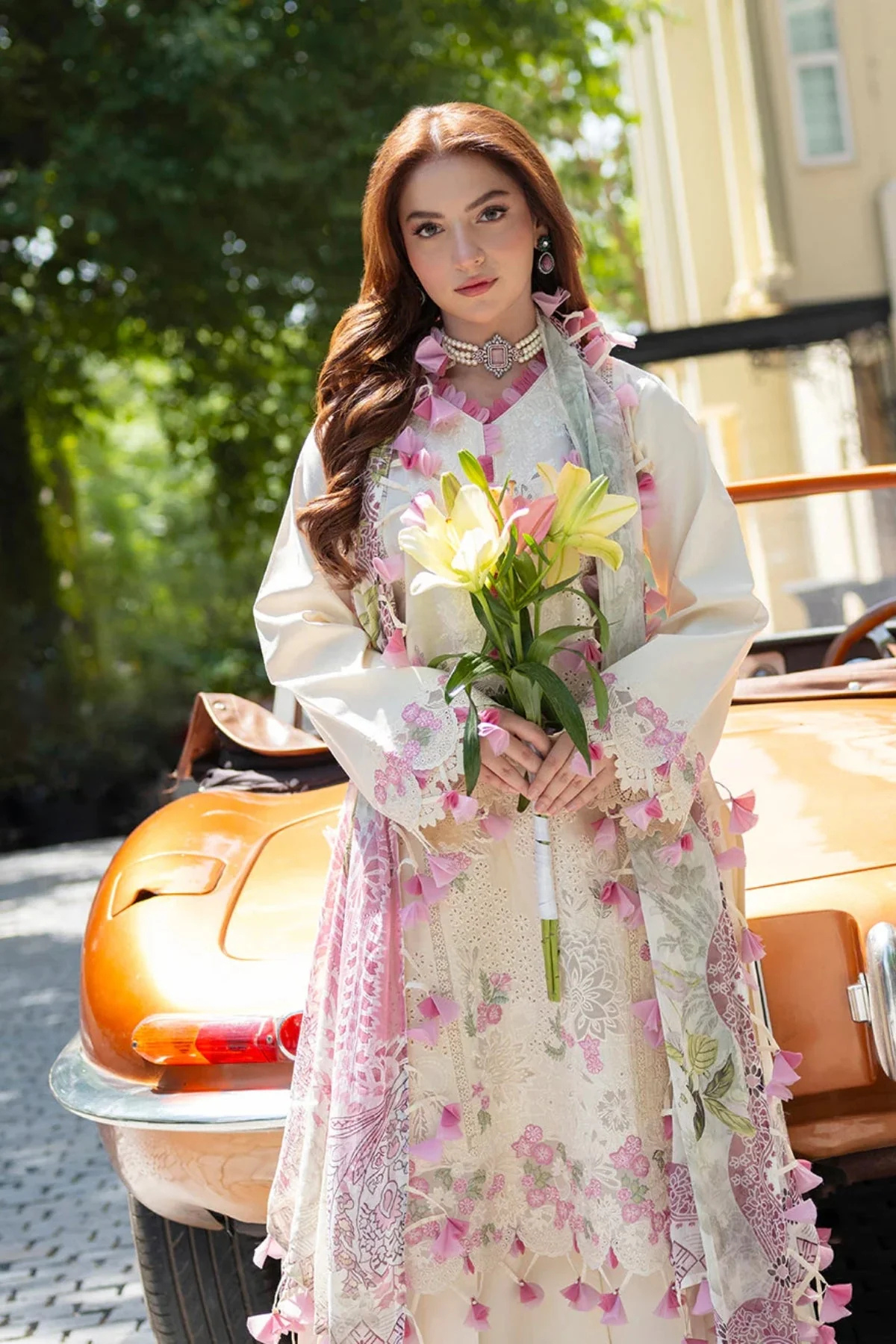 Jade - 3PC Unstitched Lawn Embroidered Shirt with Digital Printed Monarc Dupatta and Trouser - ES 2239