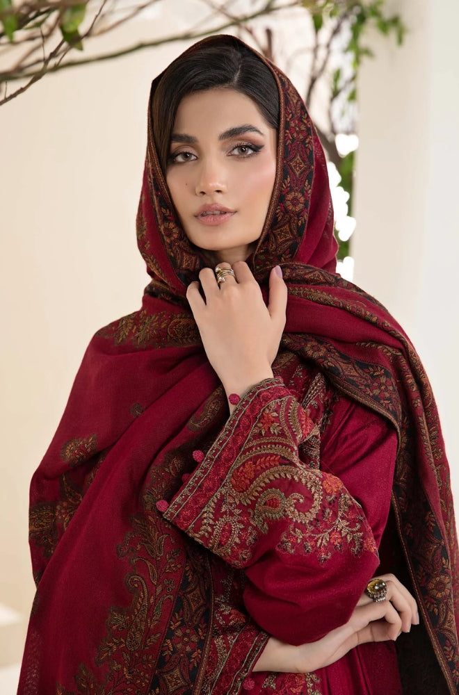 Maria B - Lawn 3PC Unstitched Embroidered Shirt with Embroidered Chiffon Dupatta - ES1235