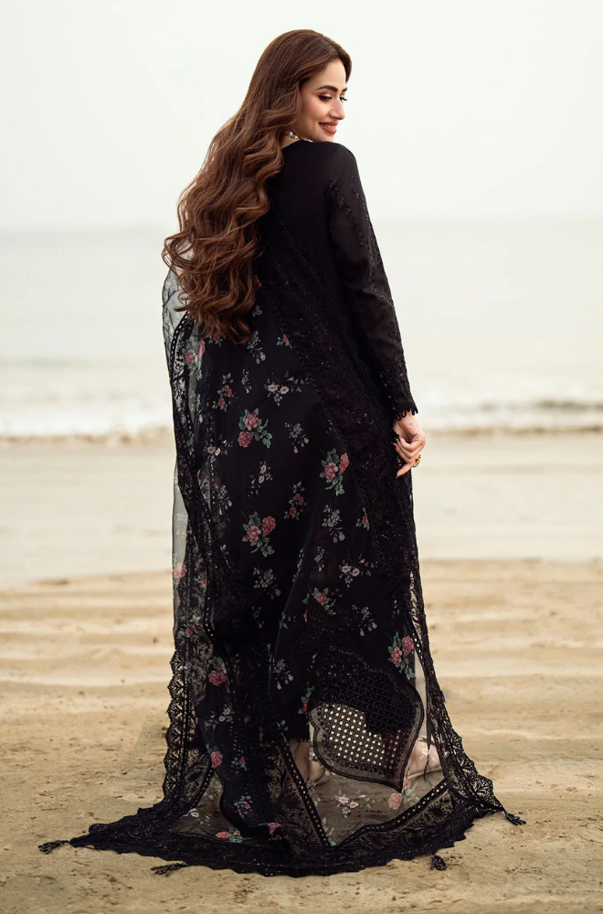 NUREH - 3PC LAWN EMBROIDERED SHIRT WITH CHIFFON PRINTED EMBROIDERED DUPATTA AND TROUSER -ES1313