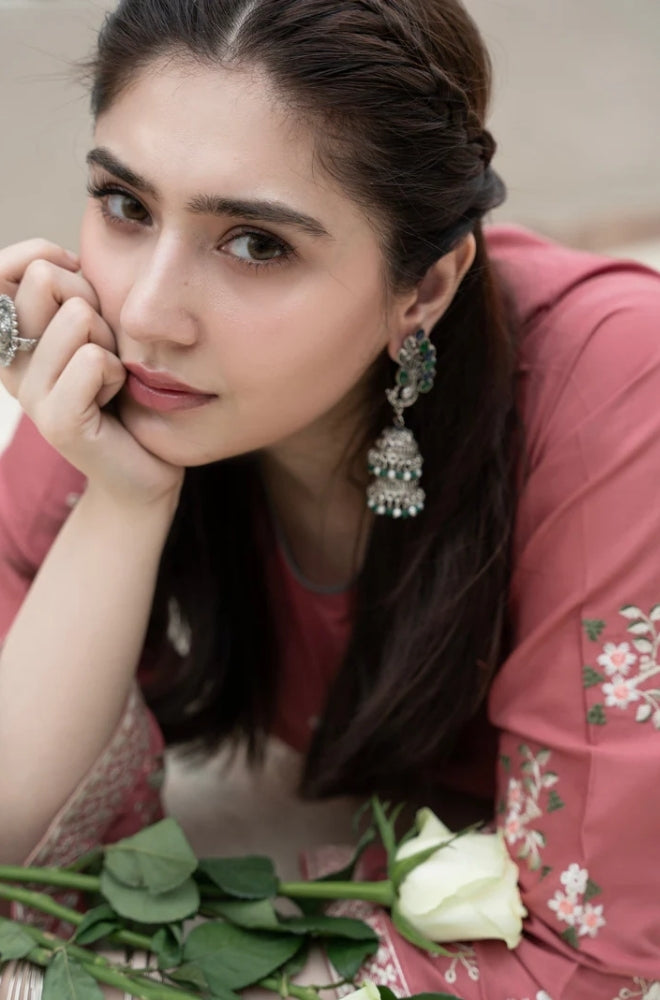 Urge - 2PC Unstitched dhanak Embroidered Shirt with dhanak Embroidered Trousers - ES1079