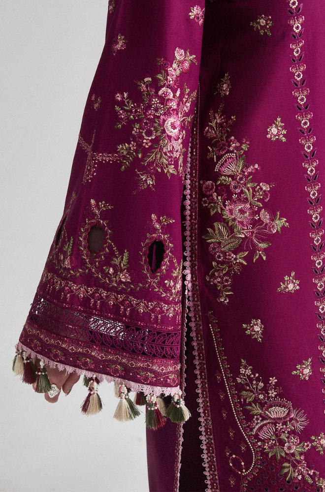 Hussain Rehar - Embroidered Dhanak Unstitched 3PC Set - ES1760