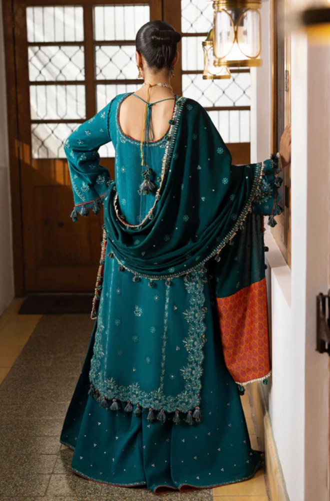Embroidered Dhanak Unstitched 3PC Set - ES1758