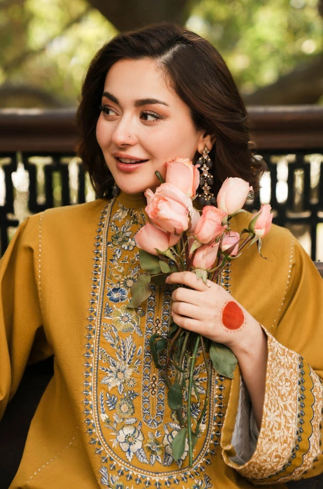 Sapphire - 3PC Unstitched Dhanak Embroidered Shirt with Printed pashmina wool - ES 1819