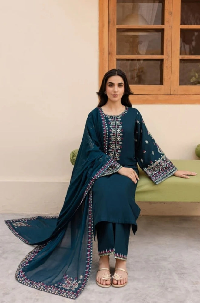 Batik - Lawn 3PC Unstitched Embroidered Shirt with Chiffon Dupatta - ES1234