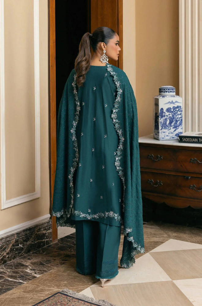 ELAF - 3PC Unstitched Lawn Embroidered Shirt with Embroidered Slub Net Dupatta - ES 2175