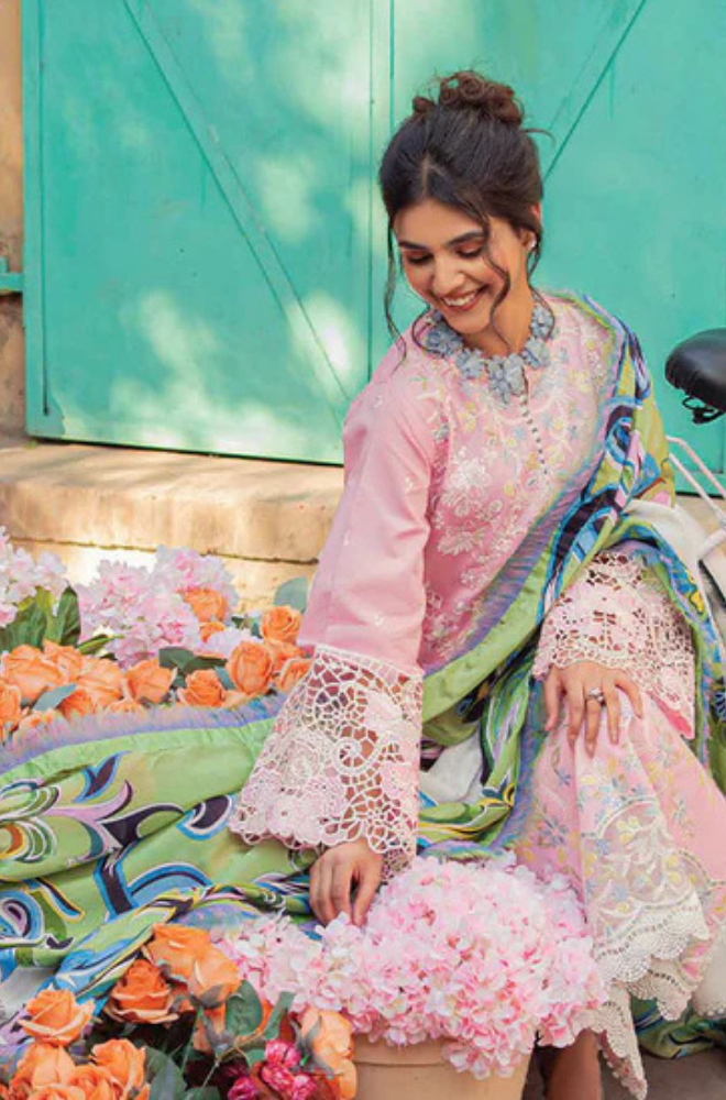 MUSHQ - Lawn 3PC Unstitched Embroidered Shirt with Printed Dupatta - ES 2212
