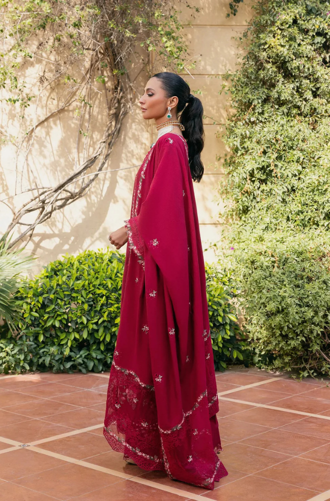 ELAF - 3PC Unstitched Lawn Embroidered Shirt with Embroidered Slub Net Dupatta - ES 2182