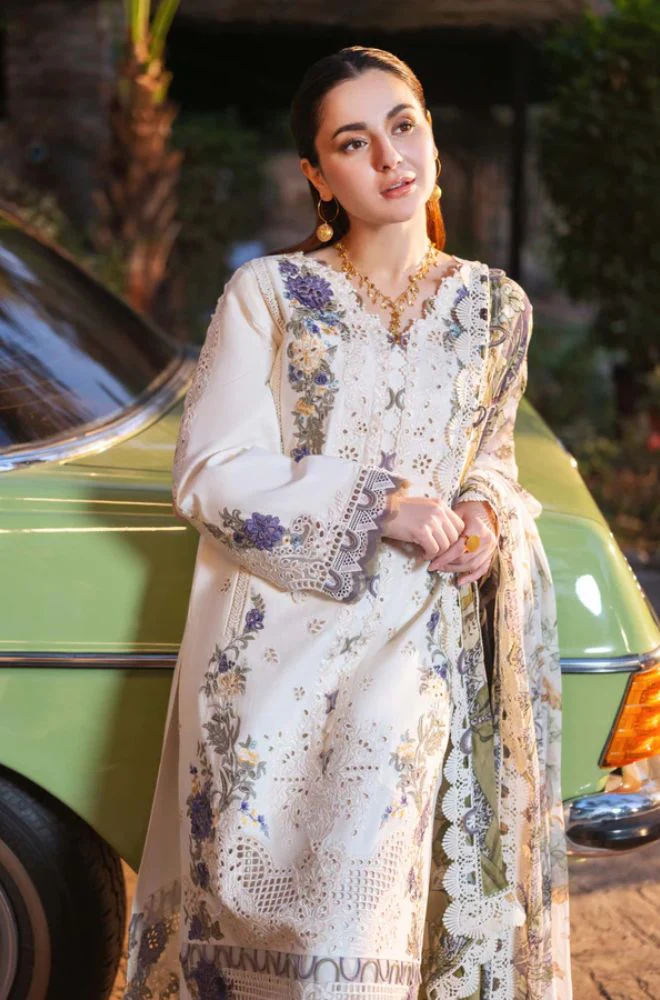 Jade - 3PC Lawn Embroidered Shirt with Printed and Embroidered Chiffon Dupatta-ES1500