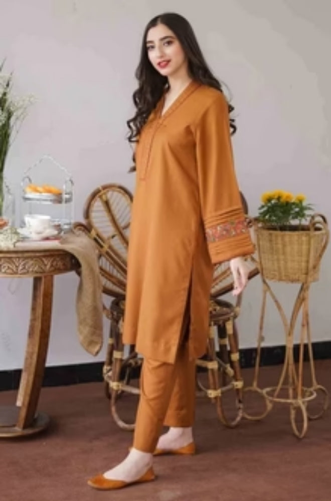 Aisling - 3PC Unstitched Dhanak Embroidered Shirt with Embroidered Dupatta and Trouser - ES1191