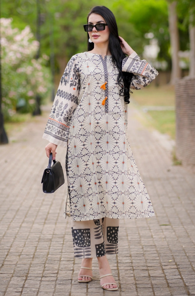 Urge 2PC Unstitched Lawn Printed Shirt with Printed Trousers - ES1062
