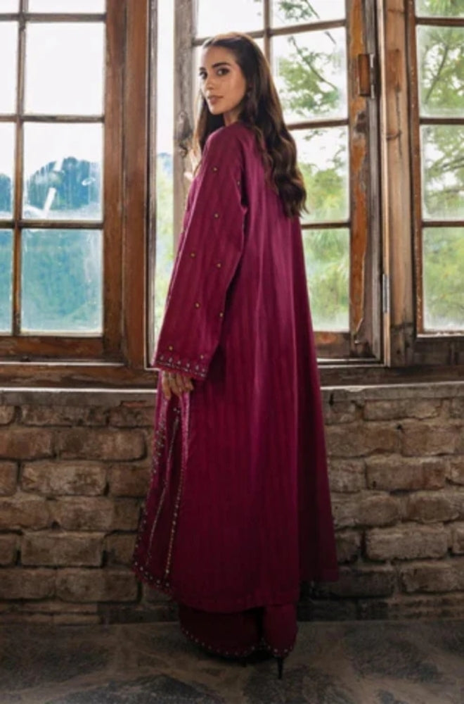 Sapphire - 3PC Unstitched Khaddar Embroidered Shirt with Khaddar Trouser - ES1081