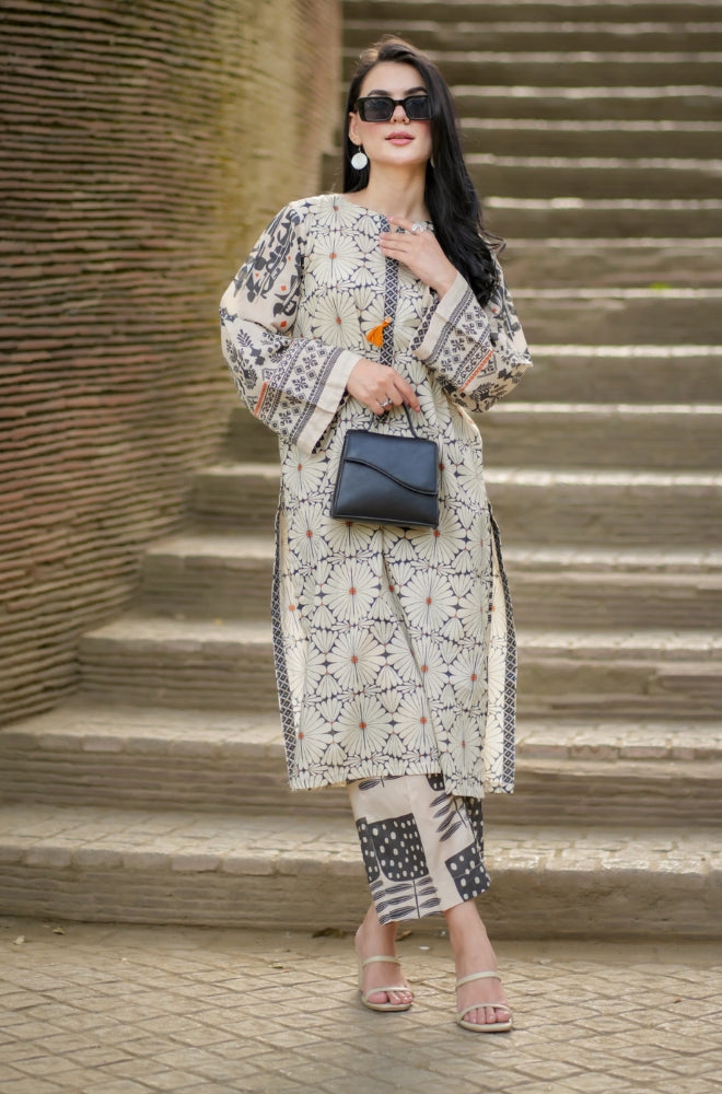 Urge 2PC Unstitched Lawn Printed Shirt with Printed Trousers - ES1062