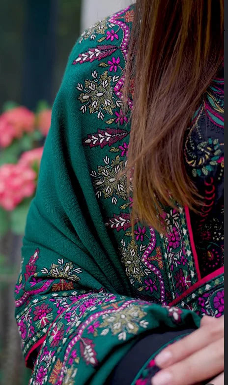 Mushk - 3PC Unstitched Lawn Embroidered Shirt with Embroidered Lawn Dupatta and Trouser - ES 2222
