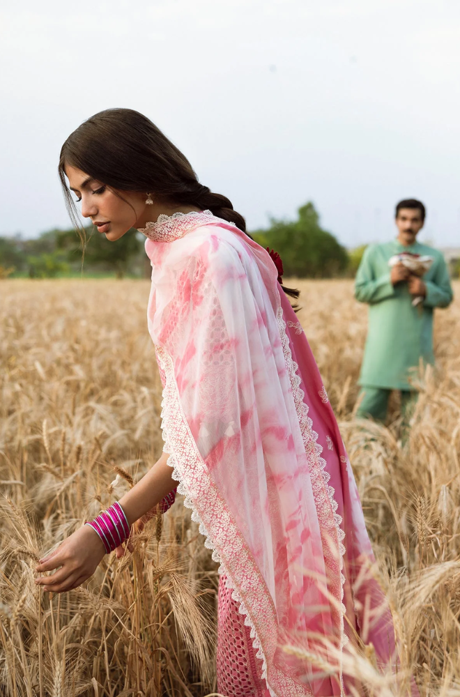 Afrozeh-3PC Unstitched Lawn Embroidered Shirt Embroidered Dupatta and Trouser-ES 501