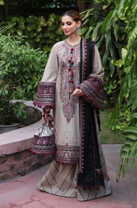 Jazmin - 3PC Unstitched Lawn Heavy Embroidered Shirt with Embroidered Chiffon Dupatta - ES1116