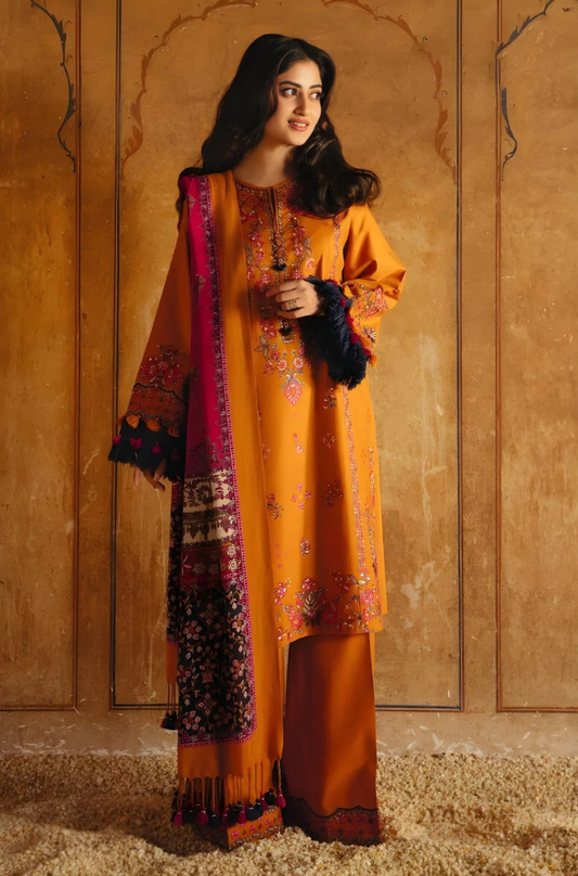 Sapphire - 3PC Khaddar Embroidered Shirt with Digitally Printed Dupatta (Unstitched) - ES 2100