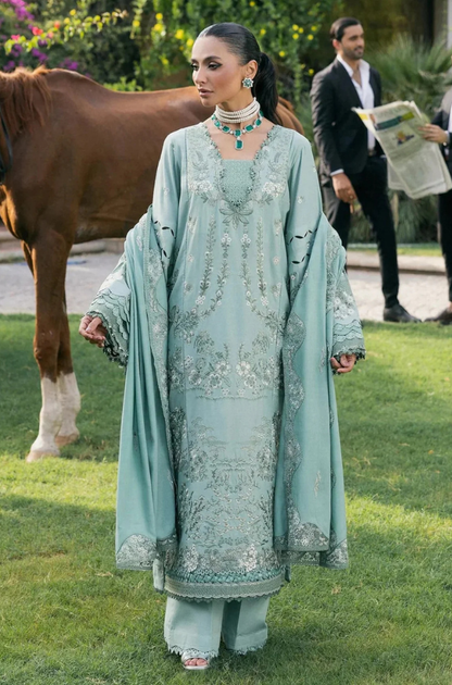 ELAF - 3PC Unstitched Lawn Embroidered Shirt with Embroidered Slub Net Dupatta - ES 2210