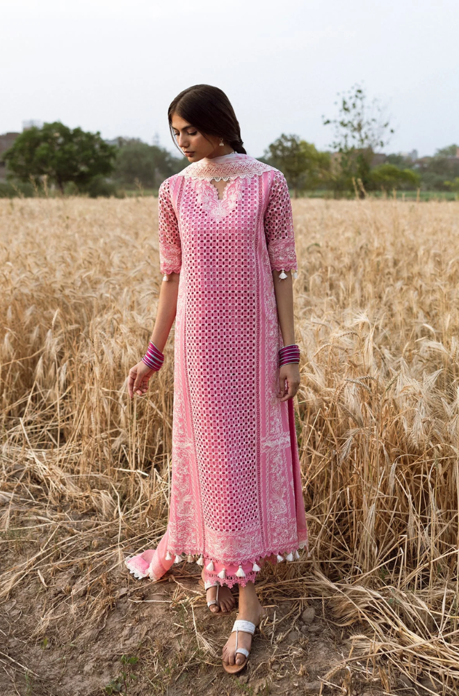 Afrozeh-3PC Unstitched Lawn Embroidered Shirt Embroidered Dupatta and Trouser-ES 501