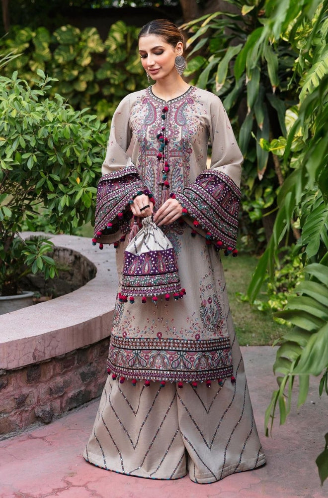Jazmin - 3PC Unstitched Lawn Heavy Embroidered Shirt with Embroidered Chiffon Dupatta - ES1116