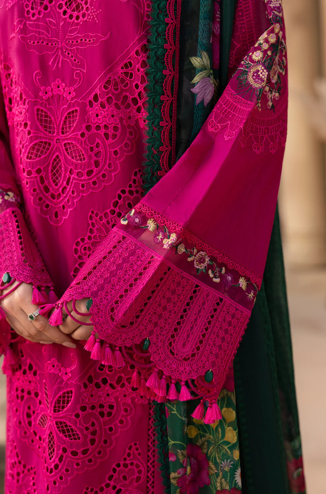 Saira Rizwan - 3PC Unstitched Lawn Embroidered Shirt with Embroidered Chiffon Dupatta - ES 2161