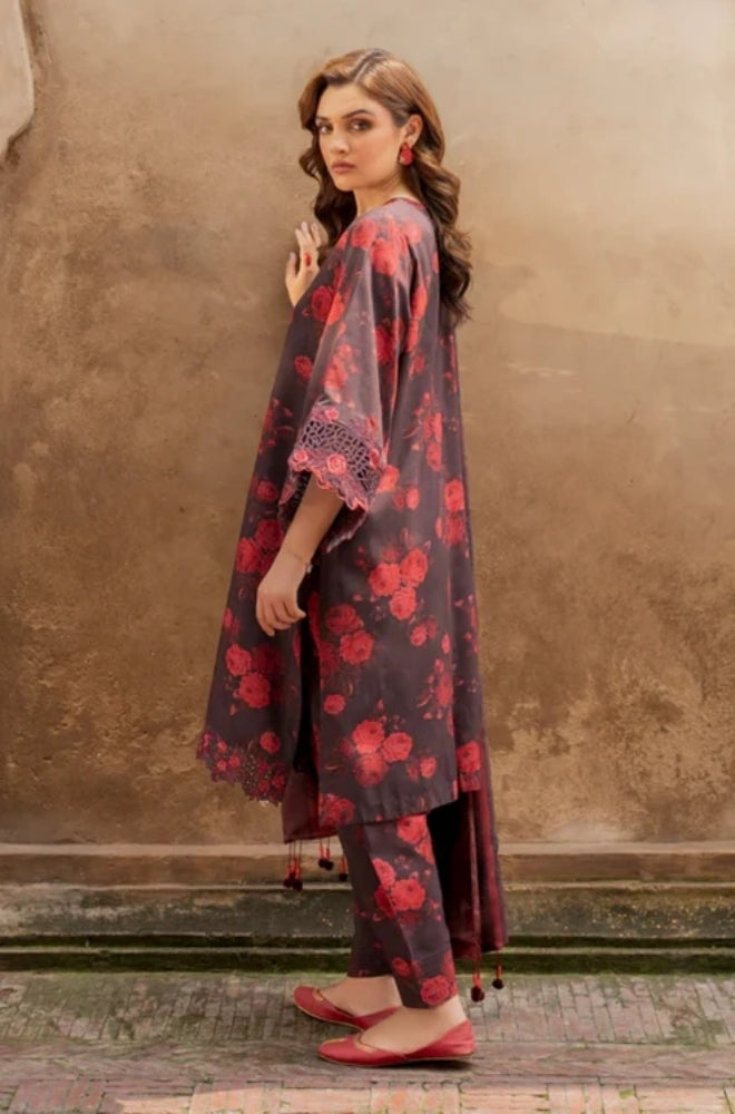 Baroque - 3PC Unstitched Printed Karandi Shirt with Printed Karandi Dupatta and Same Printed Trouser - ES1163