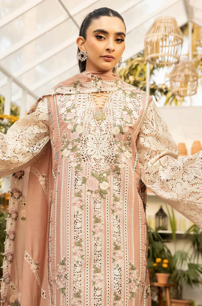 ELAF - 3PC Unstitched Lawn Embroidered Shirt with Embroidered Slub Net Dupatta - ES 2213