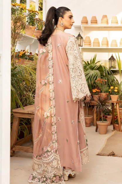 ELAF - 3PC Unstitched Lawn Embroidered Shirt with Embroidered Slub Net Dupatta - ES 2213