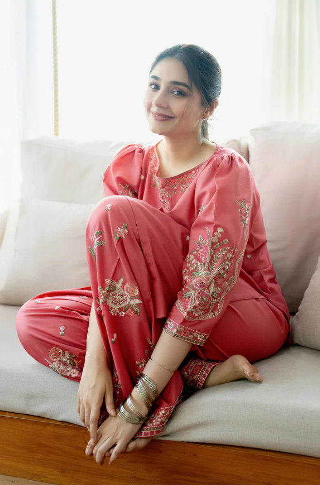 Urge - 2PC Unstitched Lawn Embroidered Shirt with Lawn Embroidered Trouser - ES 2188