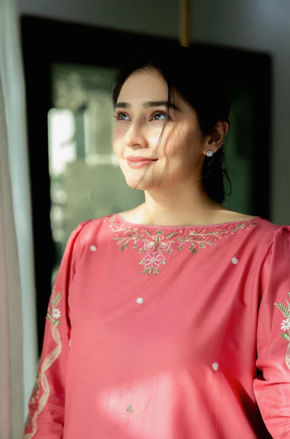 Urge - 2PC Unstitched Lawn Embroidered Shirt with Lawn Embroidered Trouser - ES 2188