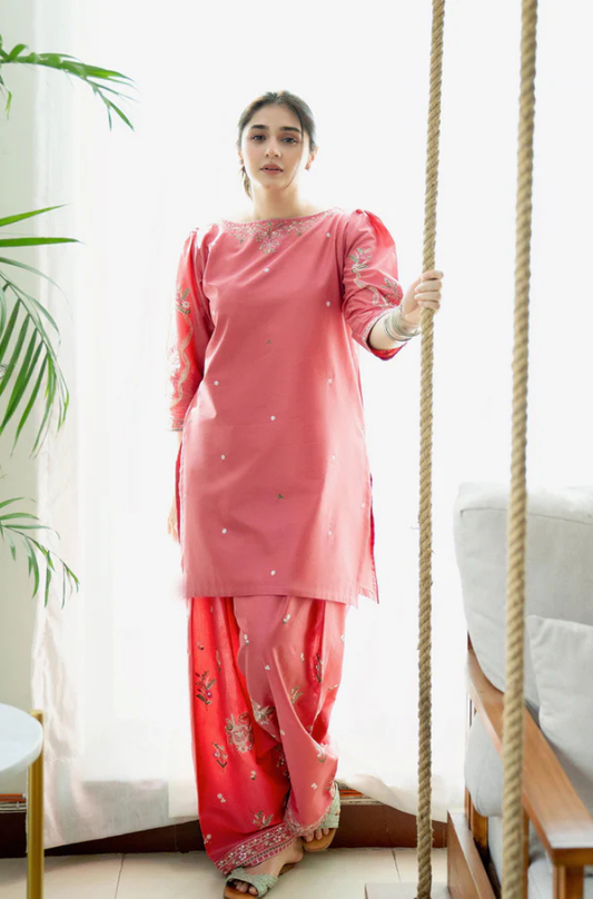 Urge - 2PC Unstitched Lawn Embroidered Shirt with Lawn Embroidered Trouser - ES 2188