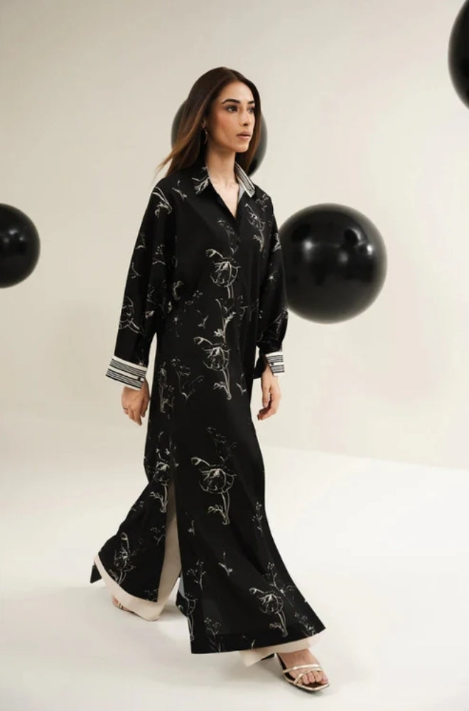 Lulusar - 2PC Unstitched Shamooz Silk Printed Shirt and Trouser - ES1109