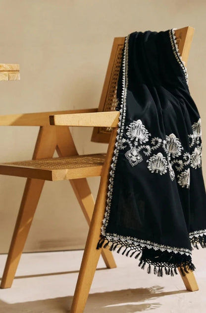 Zara Shah Jahan - 3PC Unstitched Dhanak Sequence Embroidered Shirt with Dhanak Embroidered Dupatta and Trousers- ES1023
