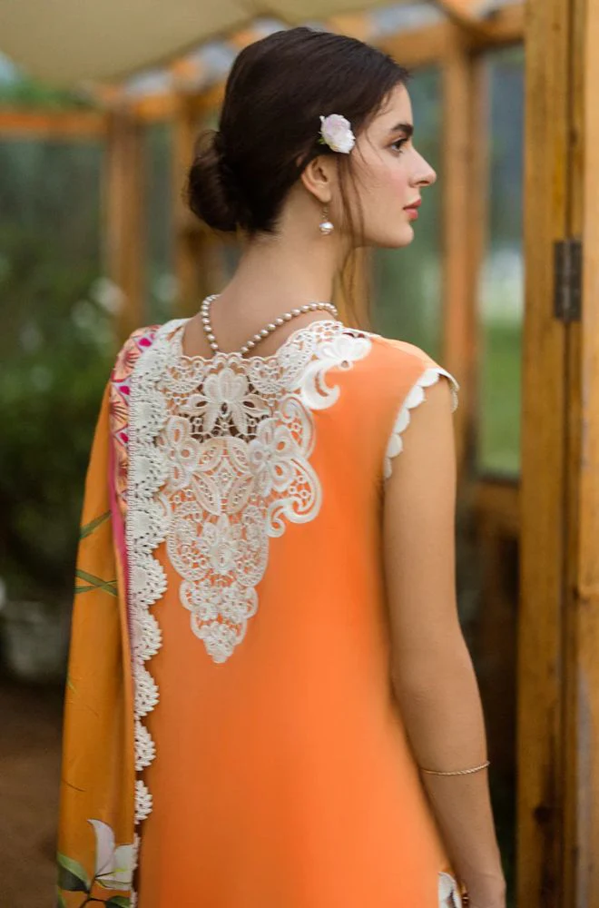 Mushq - 3PC Lawn Embroidered Shirt with Printed Silk Dupatta (Unstitched) - ES-1414