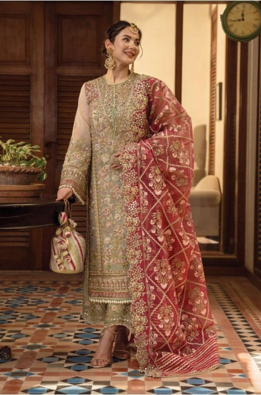 EXCLUSIVE UNSTITCHED EMBROIDERED DRESS - ES1131