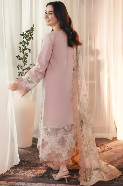 Jade - 3PC Unstitched Lawn Embroidered Shirt with Printed Chiffon Dupatta - ES 1232