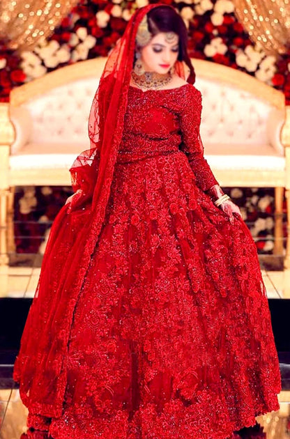 MARIAM & MARIA - Front Body Net Heavy Embroidery With Net Heavy Embroidery Dupatta 2 Sider Border Lace - ES 2025