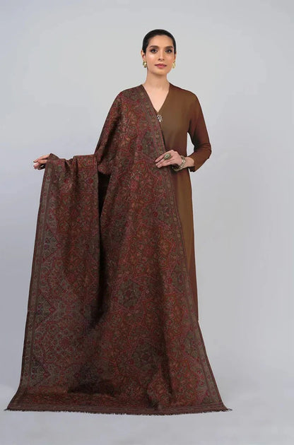 Bareeze - 3PC Unstitched Dhanak Embroidered Shirt With Dhanak Embroidered Shawl and Trouser - ES 1790