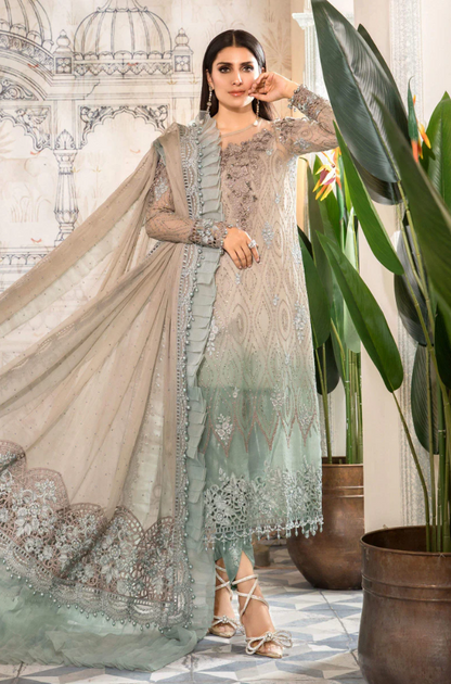 MARIA B - FULLY HEAVY EMBROIDERED CHIFFON TIE AND DYE - ES 1780